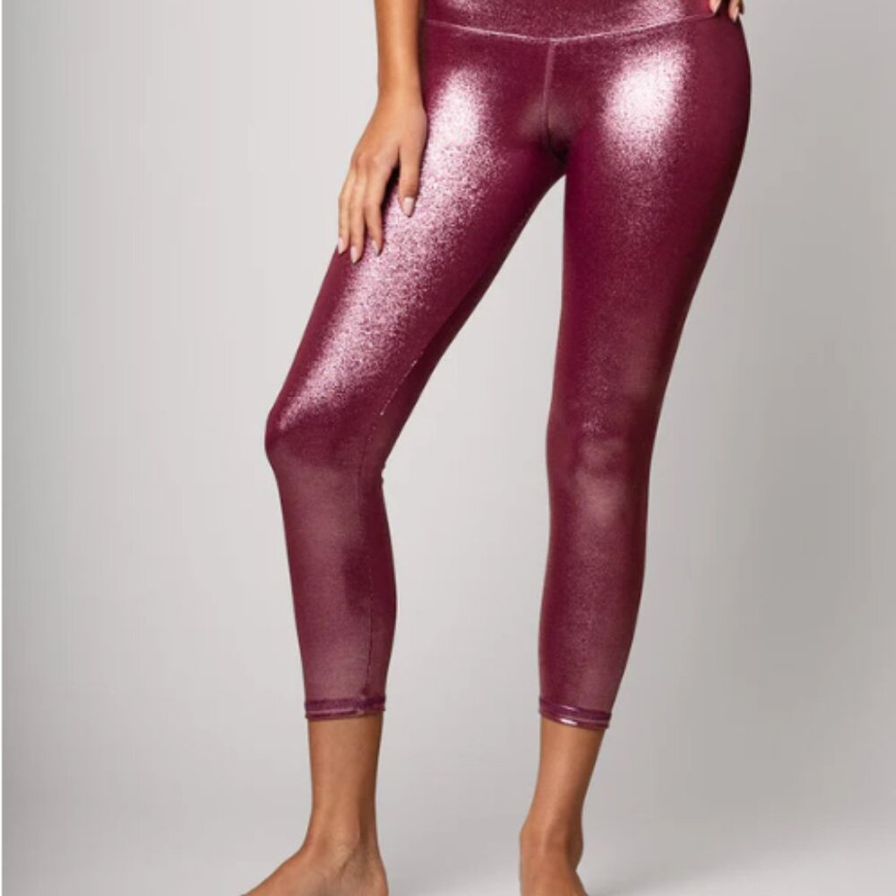 Emily Hsu Designs Pink Shimmer Limited Edition 7/8 Legging BNWOT S